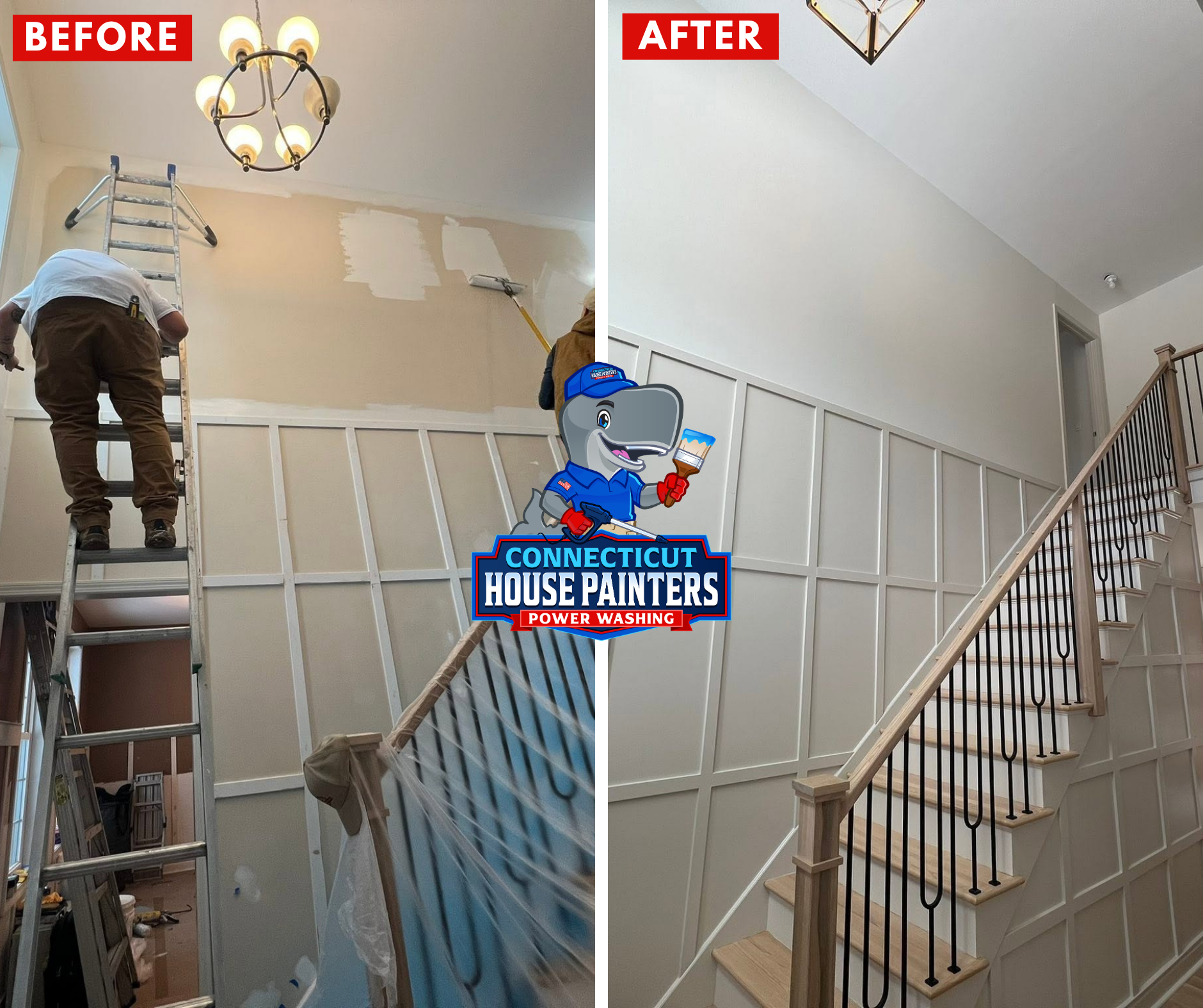 Interior foyer painting project in Salem